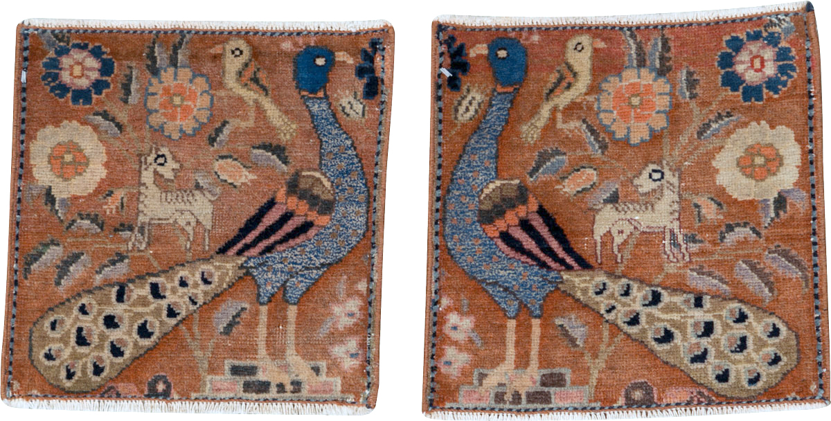 Vintage Persian Mahal Pictorial Rug (Pair: 1 of 2), No.25283 - Galerie Shabab