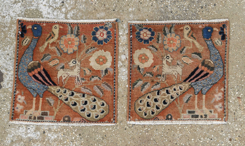 Vintage Persian Mahal Pictorial Rug (Pair: 1 of 2), No.25283 - Galerie Shabab