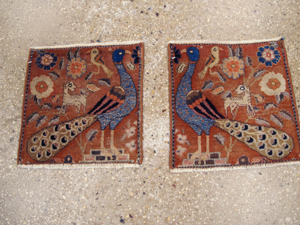 Vintage Persian Mahal Pictorial Rug (Pair: 1 of 2), No.25283 - Galerie Shabab