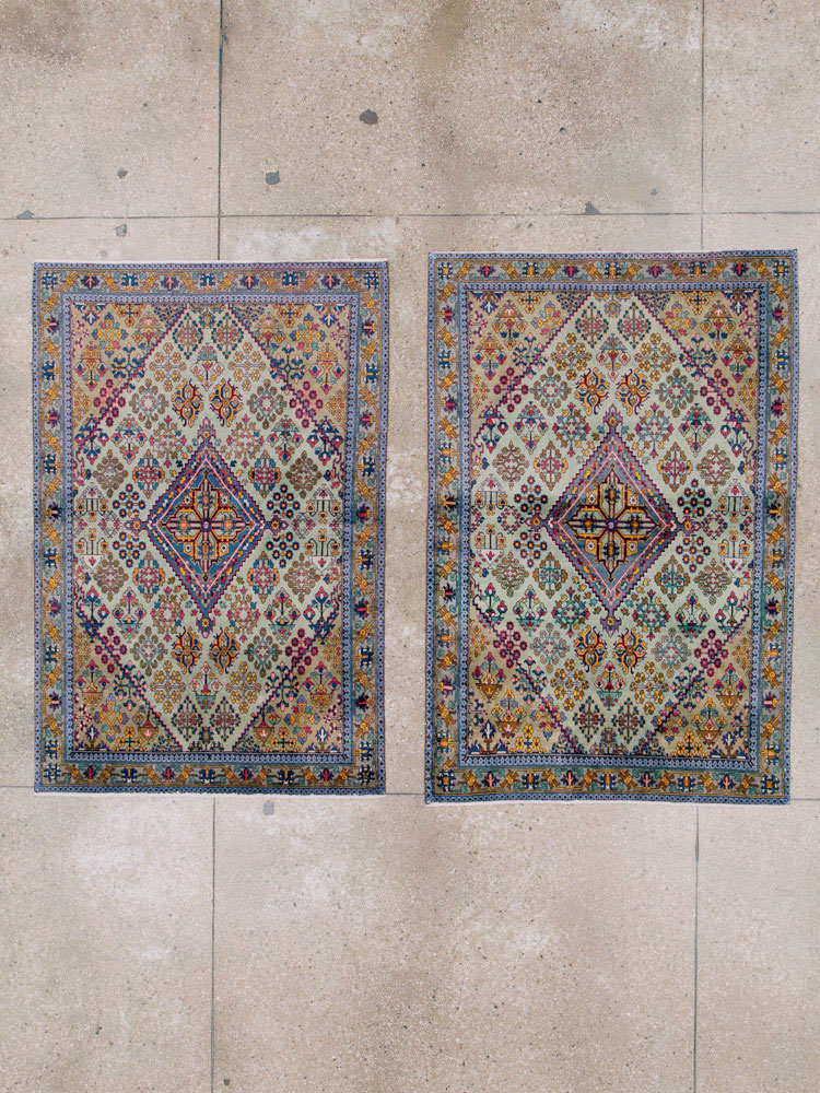 Vintage Persian Joshegan Rug (Pair: 1 of 2), No.25299 - Galerie Shabab