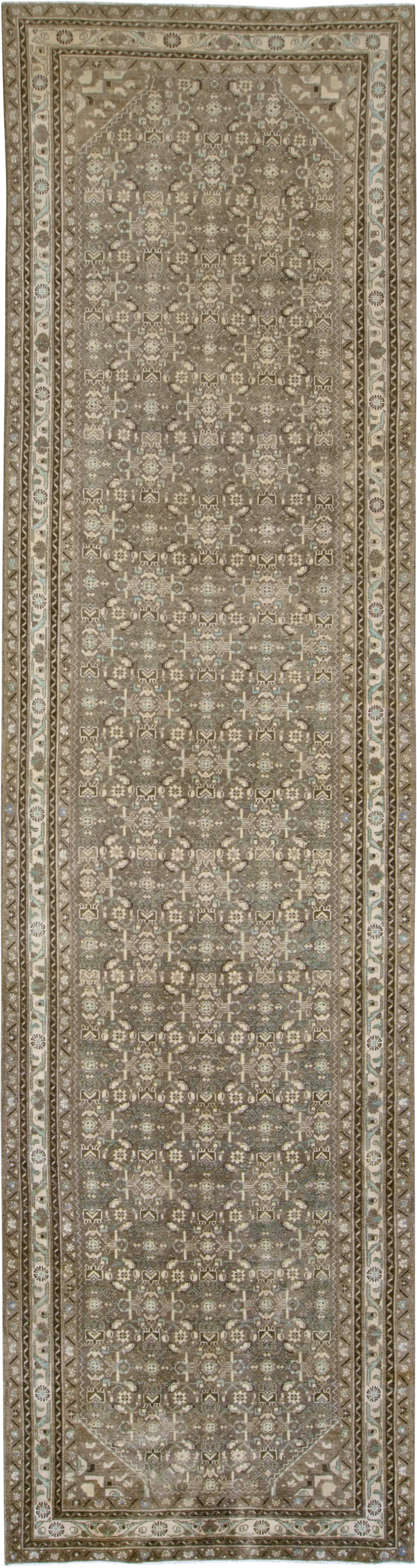 Vintage Persian Malayer Wide Gallery Runner, No.25309 - Galerie Shabab