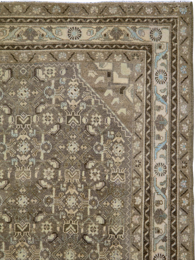 Vintage Persian Malayer Wide Gallery Runner, No.25309 - Galerie Shabab