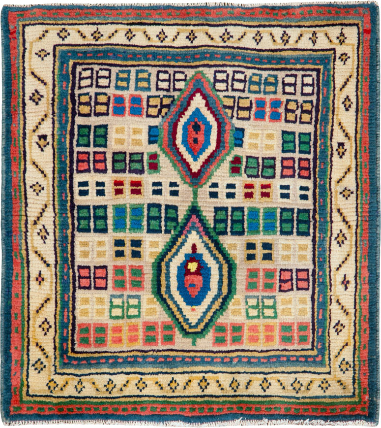 Vintage Persian Gabbeh Rug, No.25322 - Galerie Shabab