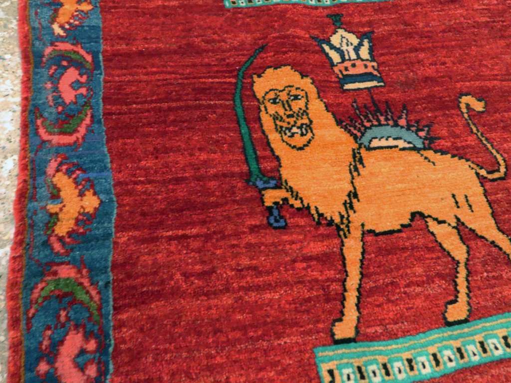 Vintage Persian Qashqai Pictorial Rug, No.25326 - Galerie Shabab