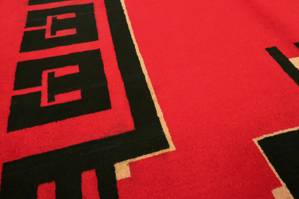 Vintage Persian Mashad Art Deco Rug Inspired By Edward McKnight Kauffer, No.25350 - Galerie Shabab