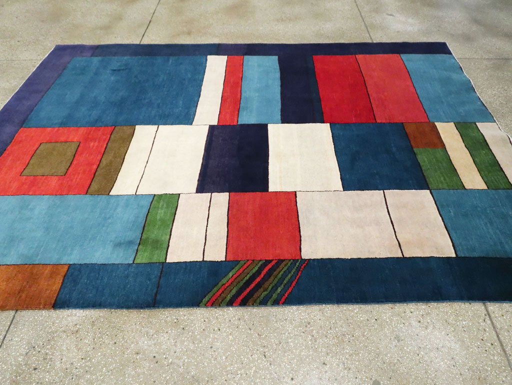 Vintage Persian Mahal Art Deco Carpet Inspired By Edward McKnight Kauffer, No.25353 - Galerie Shabab
