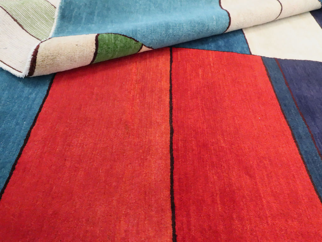 Vintage Persian Mahal Art Deco Carpet Inspired By Edward McKnight Kauffer, No.25353 - Galerie Shabab