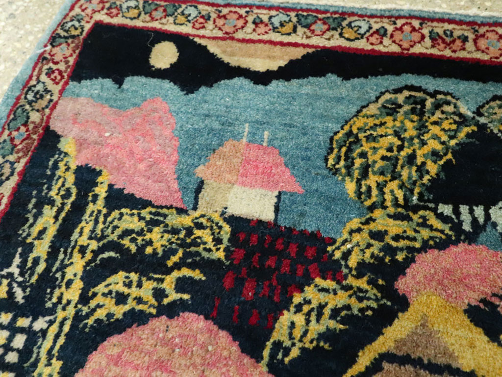 Vintage Persian Kerman Pictorial Rug, No.25357 - Galerie Shabab