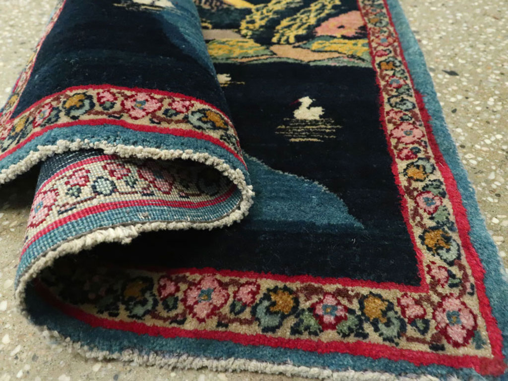 Vintage Persian Kerman Pictorial Rug, No.25357 - Galerie Shabab