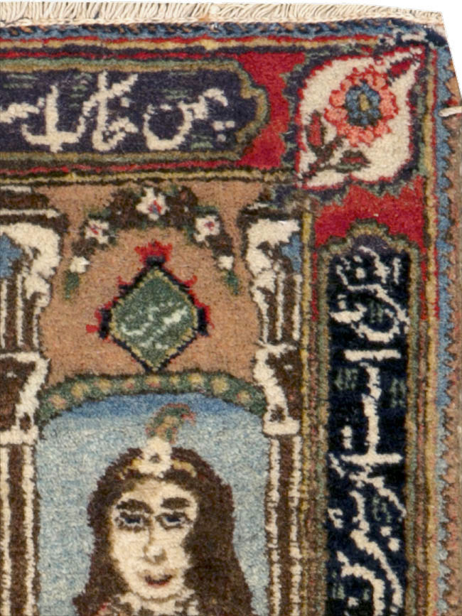 Vintage Persian Tabriz Pictorial Rug, No.25358 - Galerie Shabab