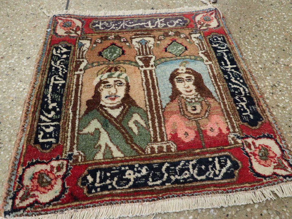 Vintage Persian Tabriz Pictorial Rug, No.25358 - Galerie Shabab