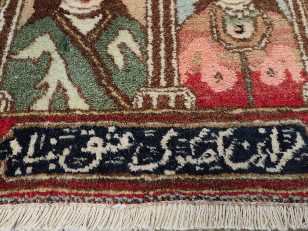 Vintage Persian Tabriz Pictorial Rug, No.25358 - Galerie Shabab