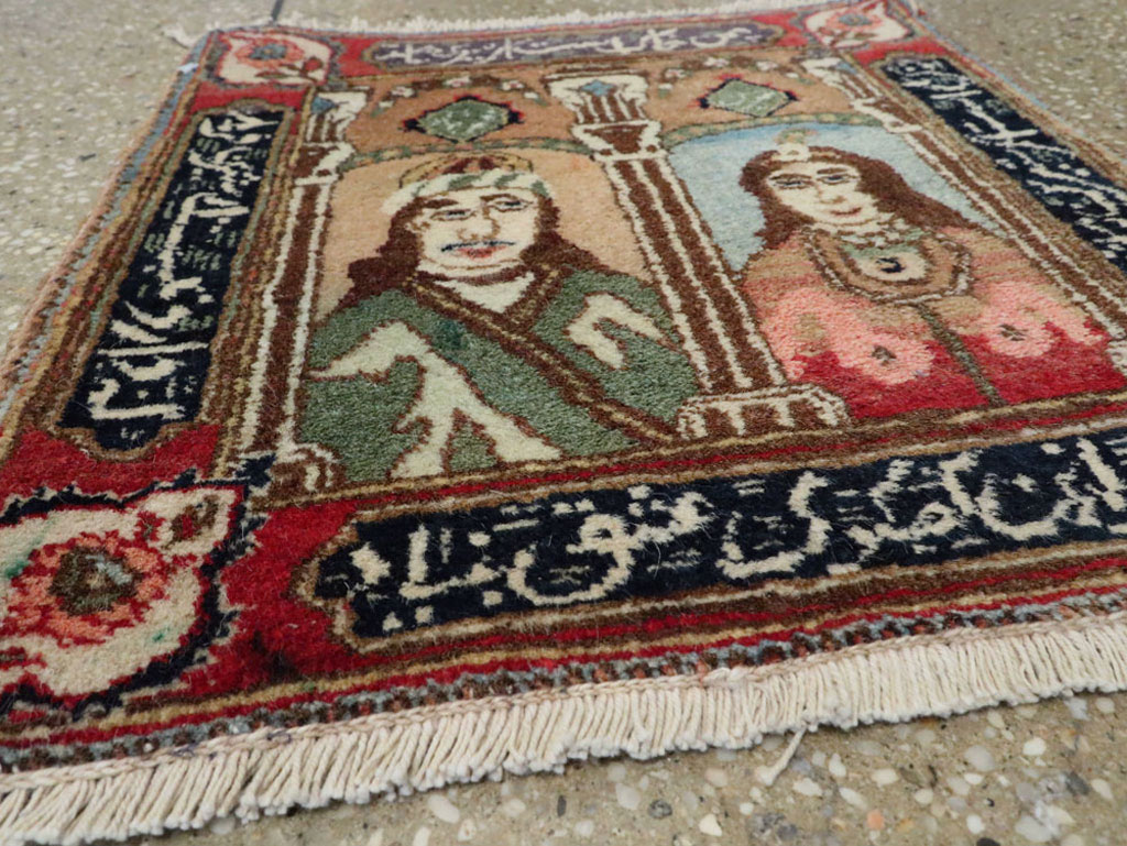 Vintage Persian Tabriz Pictorial Rug, No.25358 - Galerie Shabab