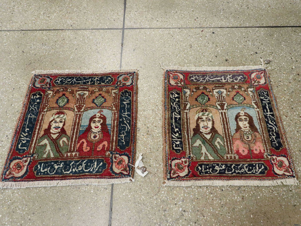 Vintage Persian Tabriz Pictorial Rug, No.25358 - Galerie Shabab