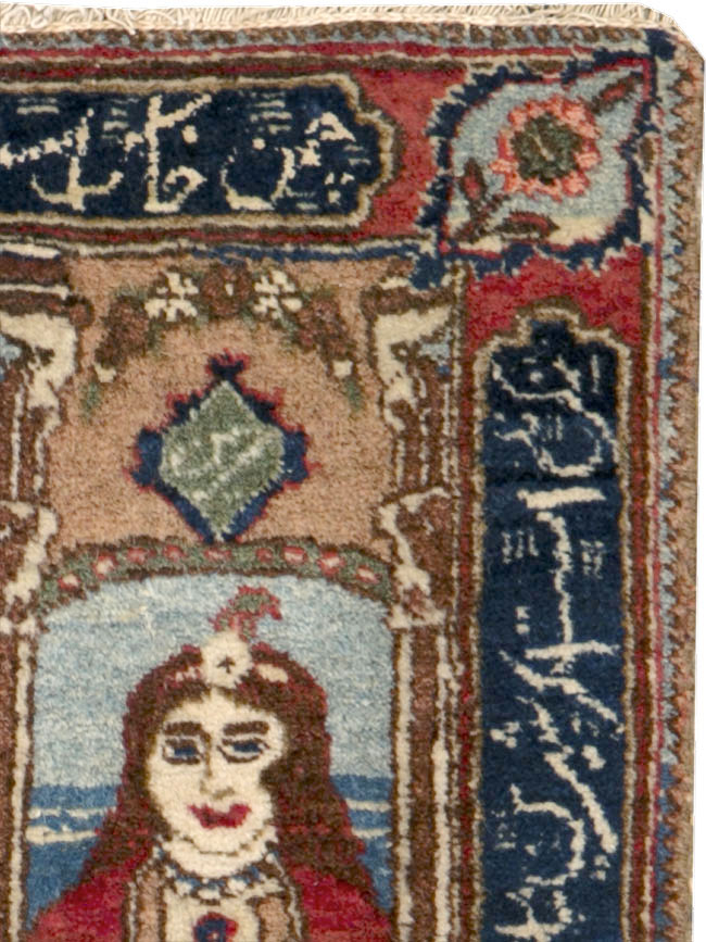 Vintage Persian Tabriz Pictorial Rug, No.25359 - Galerie Shabab