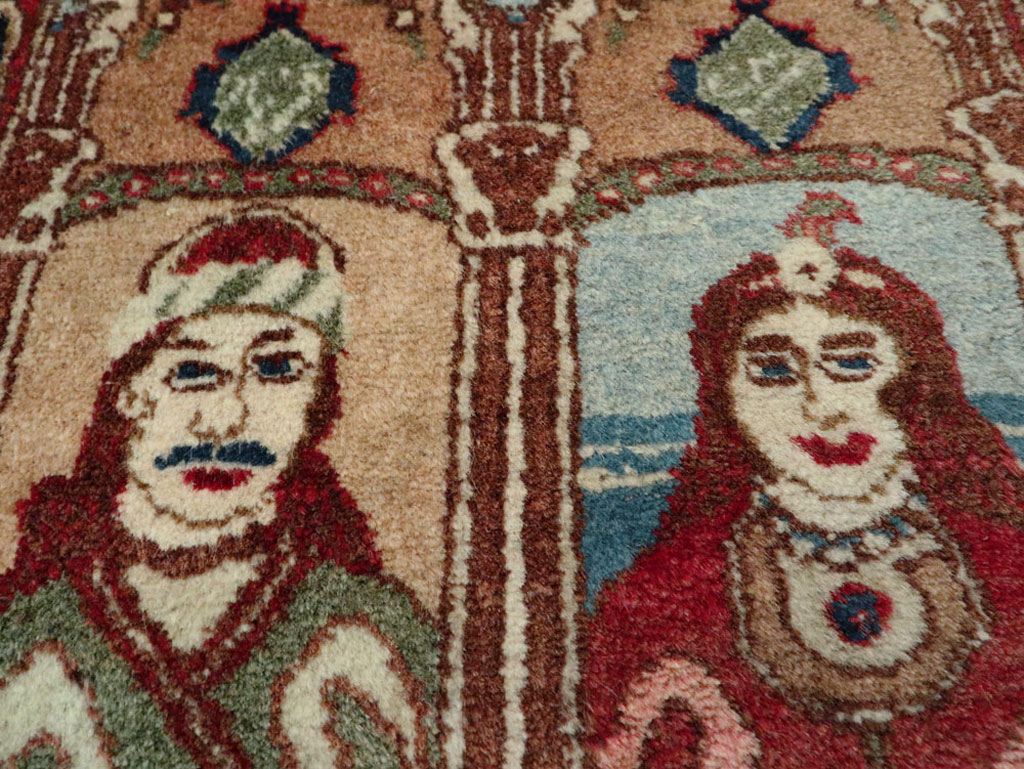 Vintage Persian Tabriz Pictorial Rug, No.25359 - Galerie Shabab
