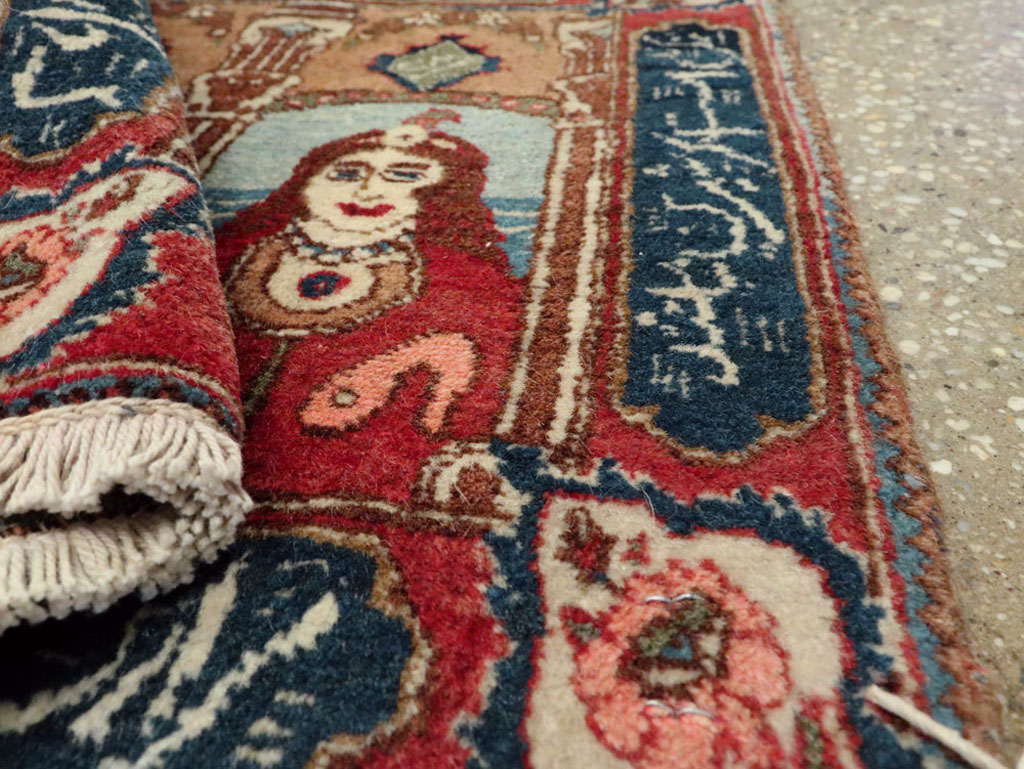 Vintage Persian Tabriz Pictorial Rug, No.25359 - Galerie Shabab