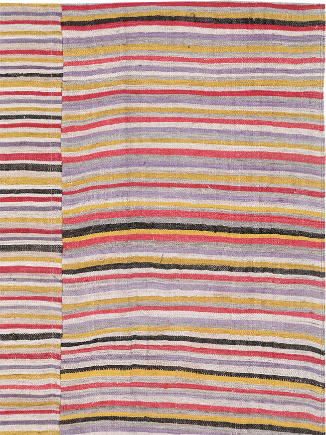 Vintage Persian Flatweave Kilim Square Accent Rug (Pair: 1 of 2), No.25381 - Galerie Shabab