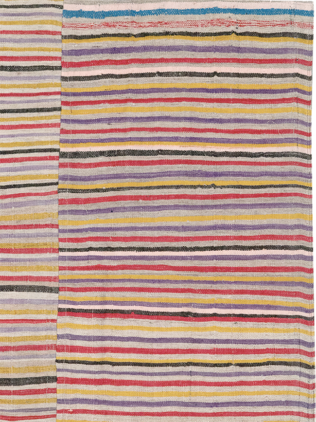 Vintage Persian Flatweave Kilim Square Accent Rug (Pair: 1 of 2), No.25381 - Galerie Shabab