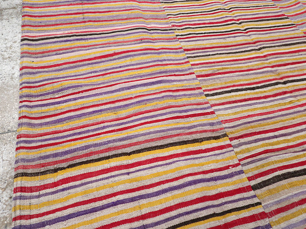 Vintage Persian Flatweave Kilim Square Accent Rug (Pair: 1 of 2), No.25381 - Galerie Shabab