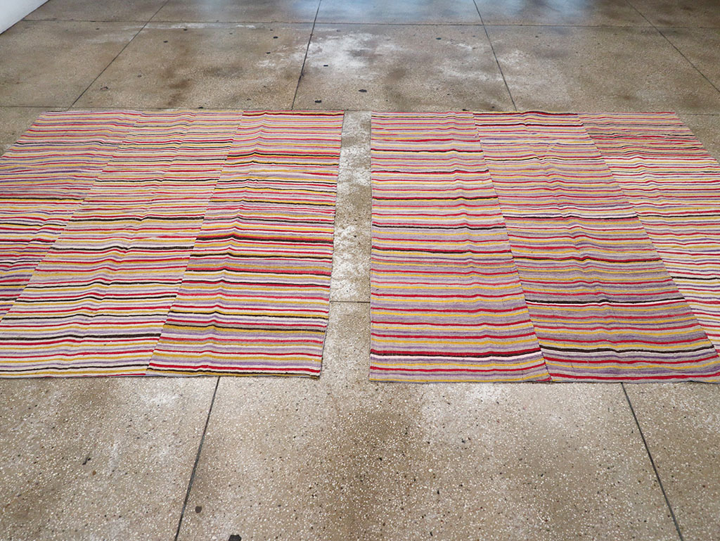 Vintage Persian Flatweave Kilim Square Accent Rug (Pair: 1 of 2), No.25381 - Galerie Shabab