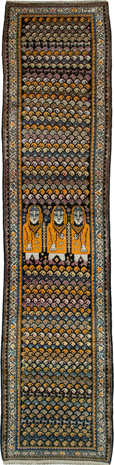 Antique Persian Malayer Pictorial Runner, No.25387 - Galerie Shabab