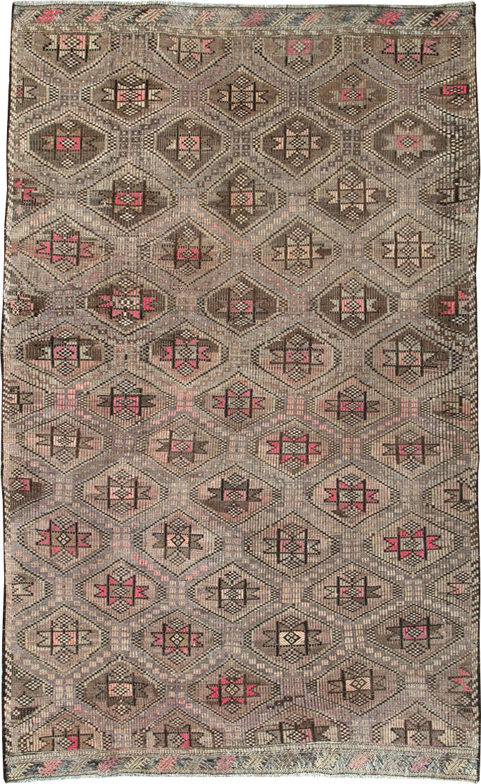 Vintage Turkish Flatweave Kilim Accent Rug, No.25412 - Galerie Shabab