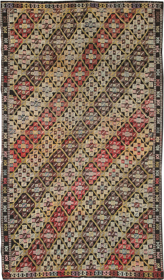 Vintage Turkish Flatweave Kilim Accent Rug, No.25413 - Galerie Shabab