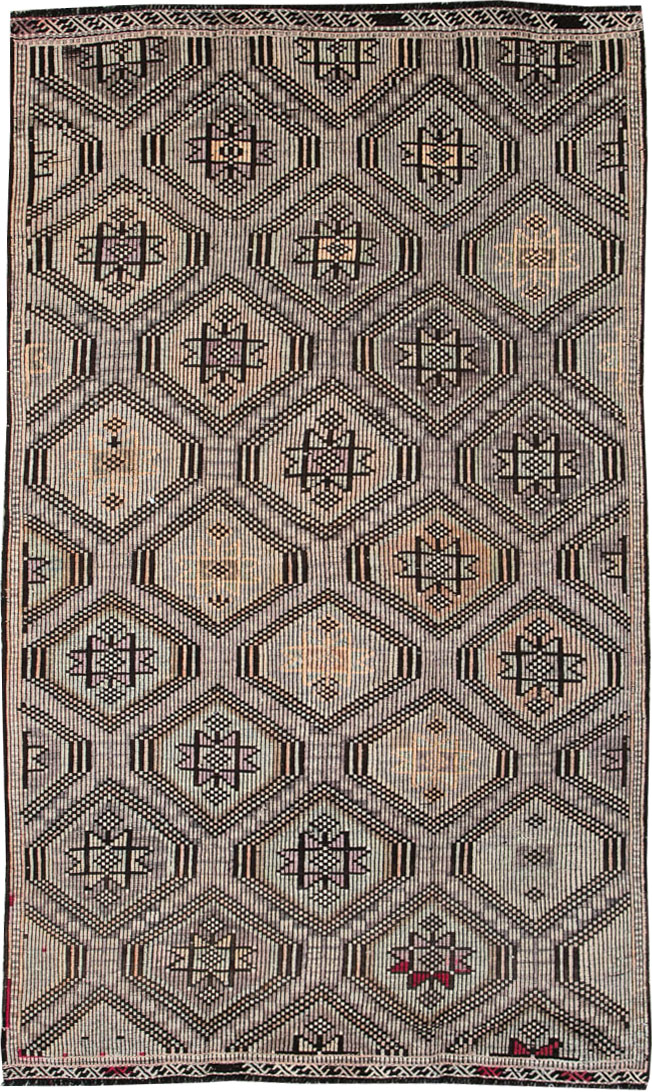 Vintage Turkish Flatweave Kilim Accent Rug, No.25416 - Galerie Shabab