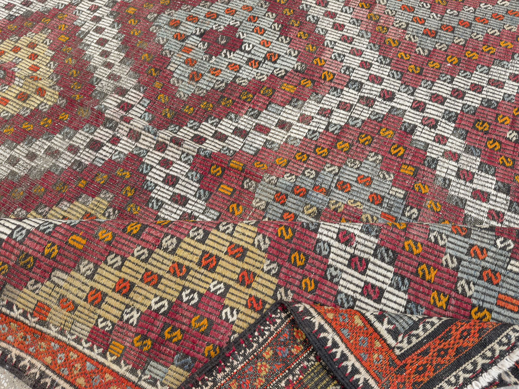 Vintage Turkish Flatweave Kilim Gallery Rug, No.25417 - Galerie Shabab