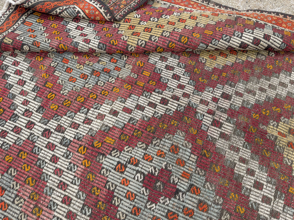 Vintage Turkish Flatweave Kilim Gallery Rug, No.25417 - Galerie Shabab