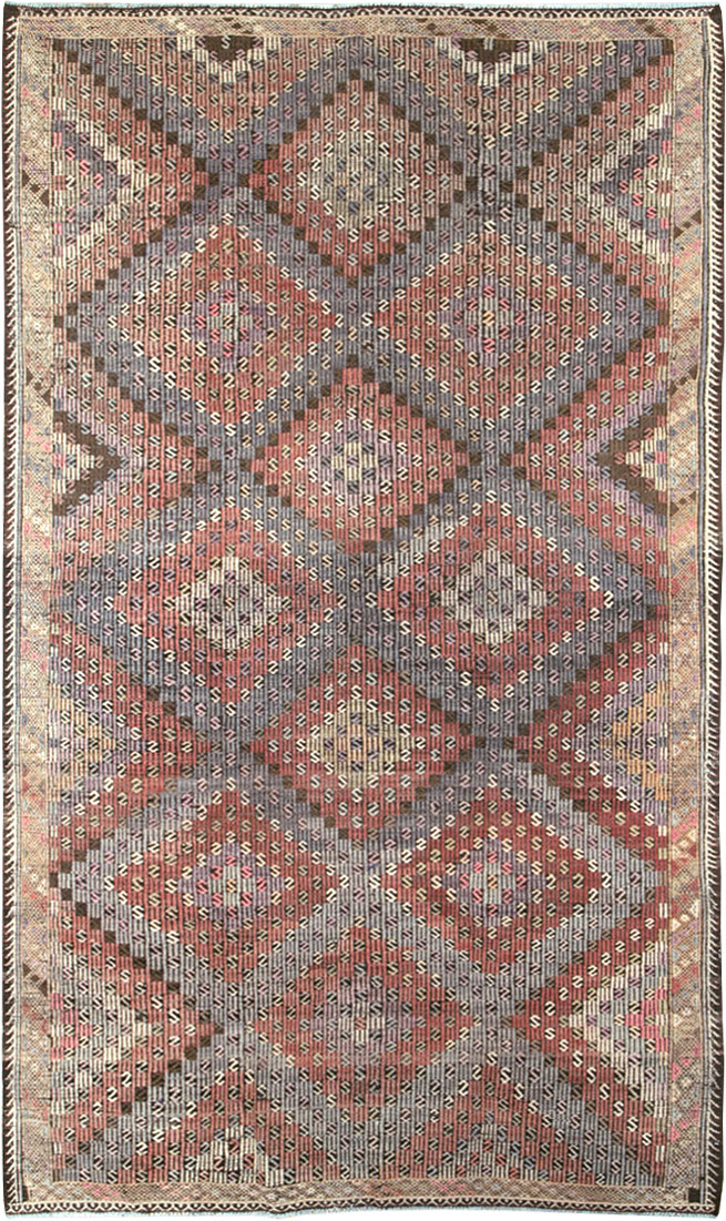 Vintage Turkish Flatweave Kilim Accent Rug, No.25419 - Galerie Shabab