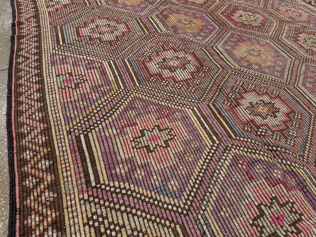 Vintage Turkish Flatweave Kilim Accent Carpet, No.25421 - Galerie Shabab