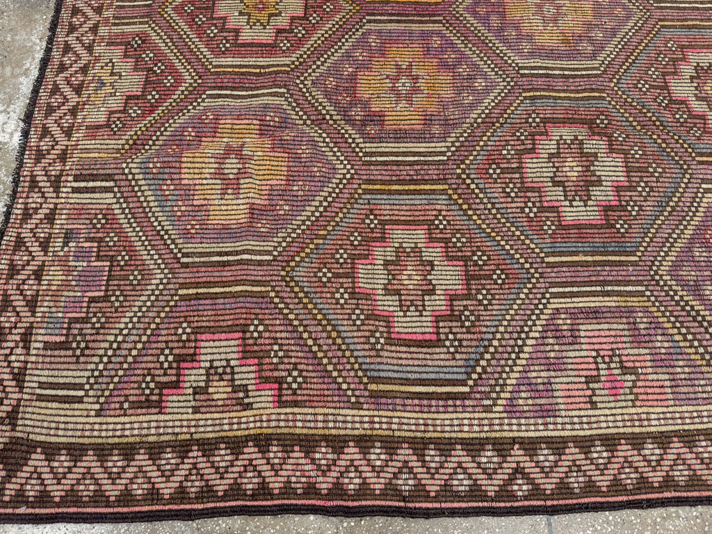 Vintage Turkish Flatweave Kilim Accent Carpet, No.25421 - Galerie Shabab