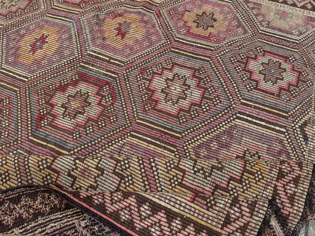 Vintage Turkish Flatweave Kilim Accent Carpet, No.25421 - Galerie Shabab