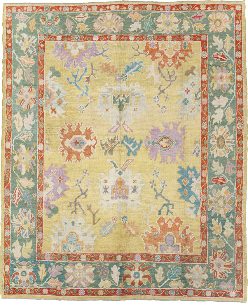 Vintage Inspired Turkish Oushak Carpet, No.25430 - Galerie Shabab