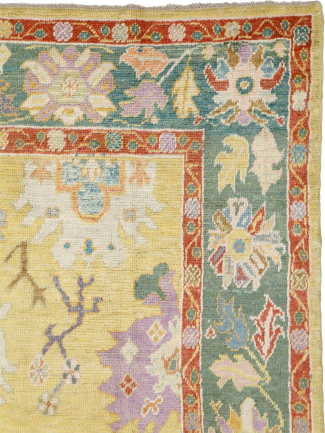 Vintage Inspired Turkish Oushak Carpet, No.25430 - Galerie Shabab