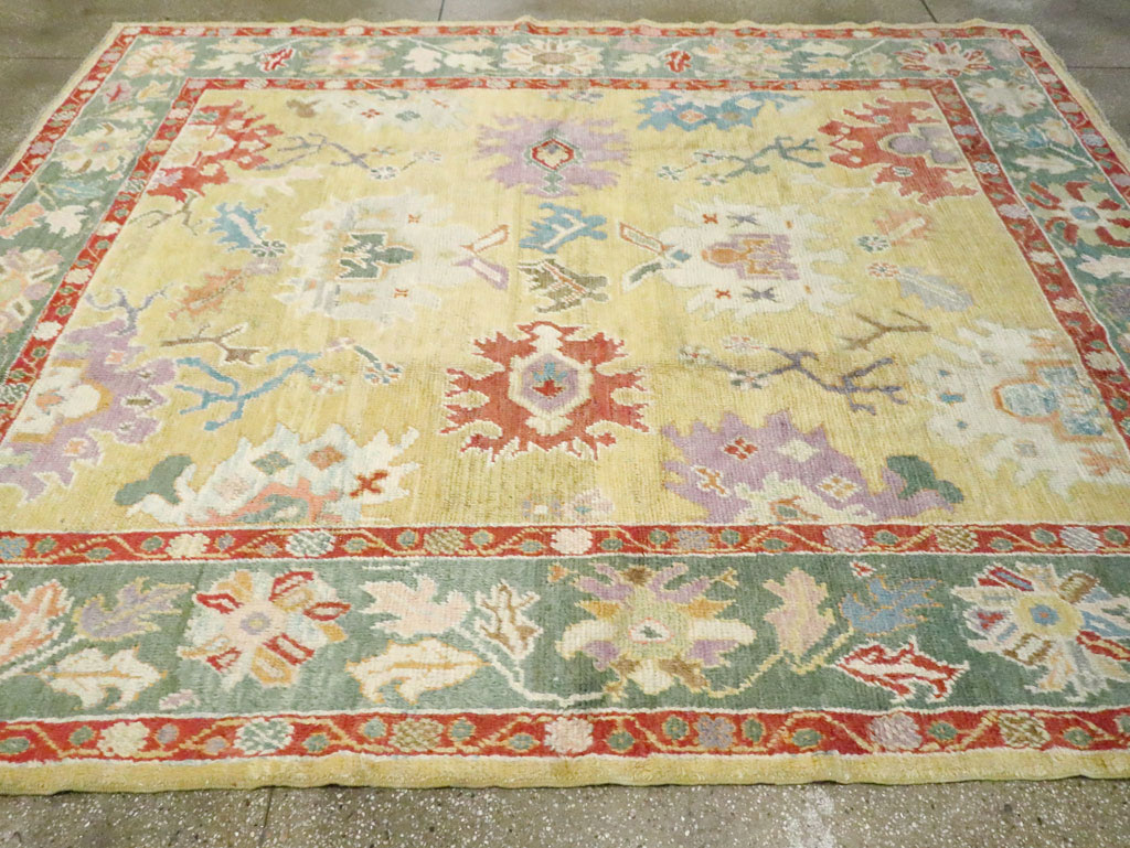 Vintage Inspired Turkish Oushak Carpet, No.25430 - Galerie Shabab