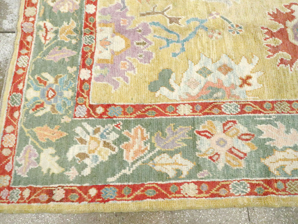 Vintage Inspired Turkish Oushak Carpet, No.25430 - Galerie Shabab