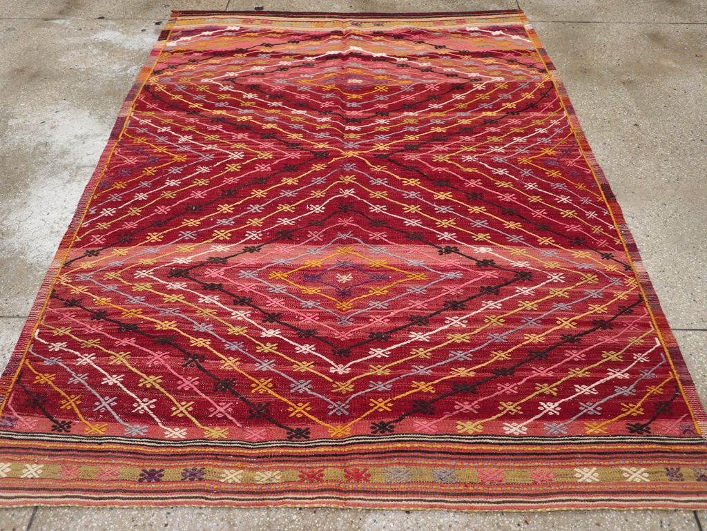 Vintage Turkish Flatweave Kilim Accent Rug, No.25434 - Galerie Shabab