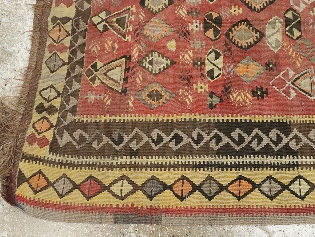 Vintage Turkish Flatweave Kilim Runner, No.25438 - Galerie Shabab
