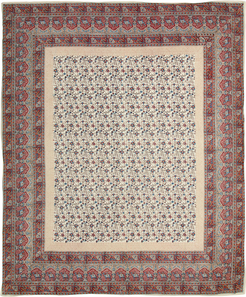 Vintage Persian Isfahan Ghalamkari Square Textile, No.25466 - Galerie Shabab