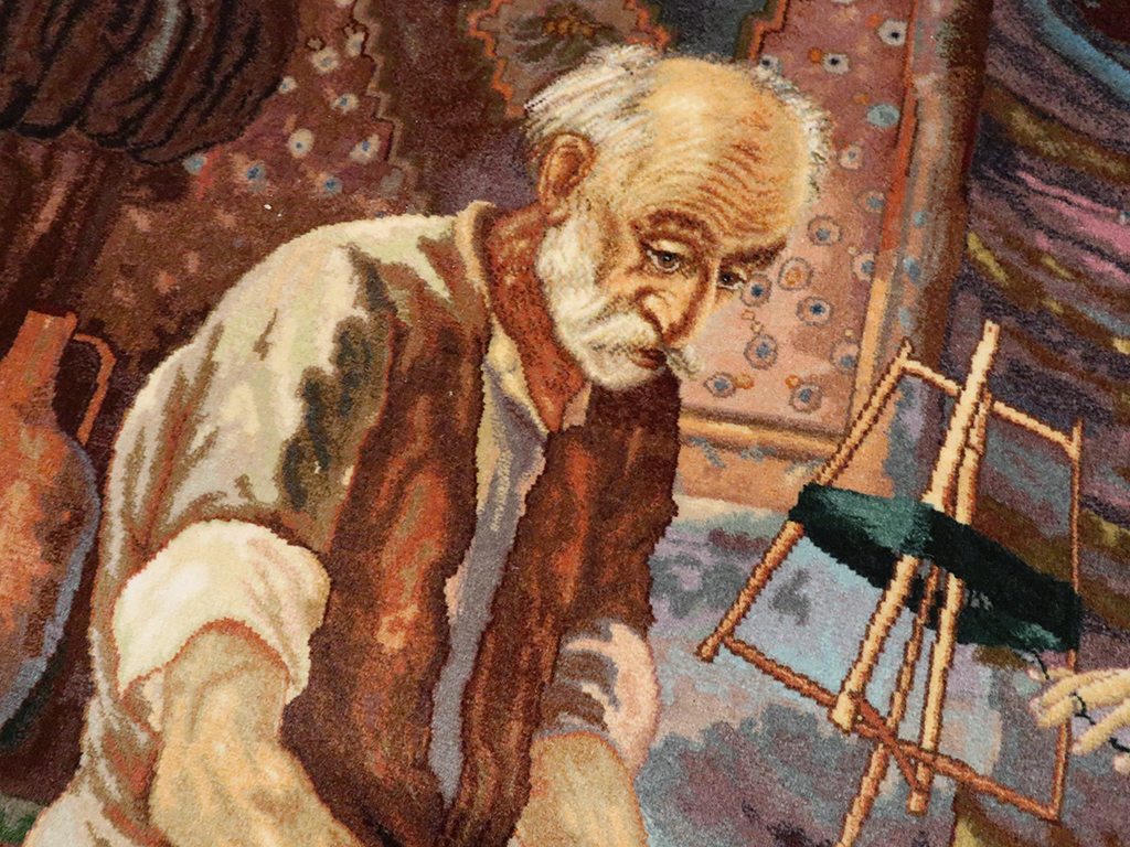 Vintage Persian Tabriz Pictorial Rug, No.25469 - Galerie Shabab