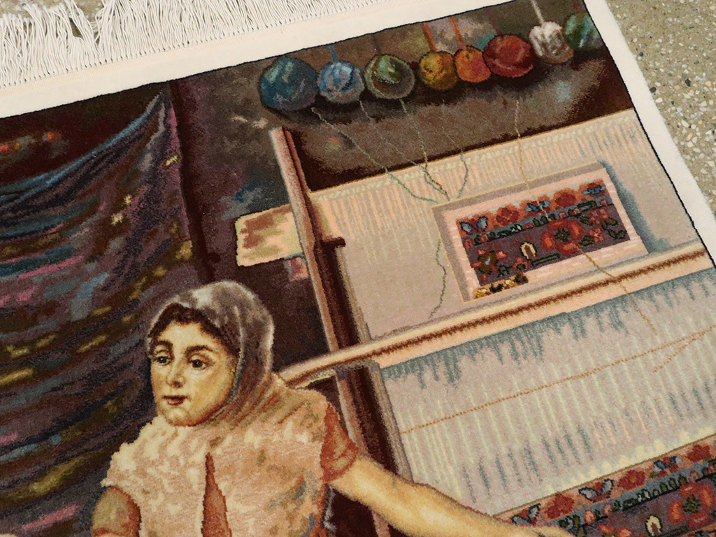 Vintage Persian Tabriz Pictorial Rug, No.25469 - Galerie Shabab