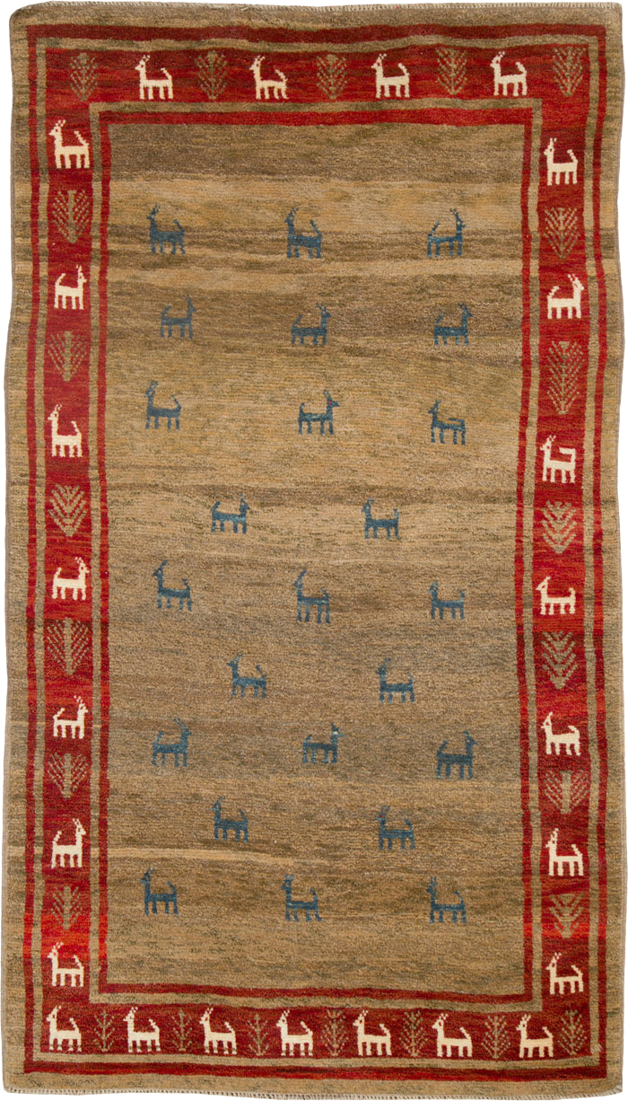 Vintage Persian Gabbeh Rug, No.25475 - Galerie Shabab
