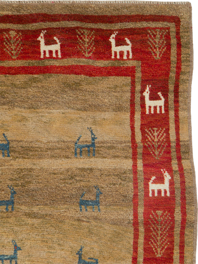Vintage Persian Gabbeh Rug, No.25475 - Galerie Shabab