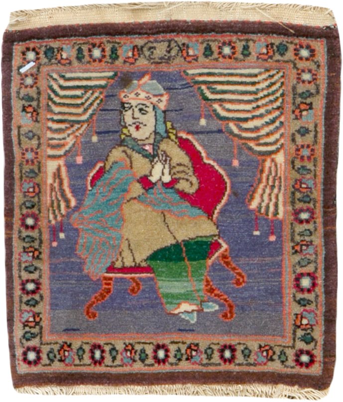 Vintage Persian Tabriz Pictorial Rug, No.25478 - Galerie Shabab