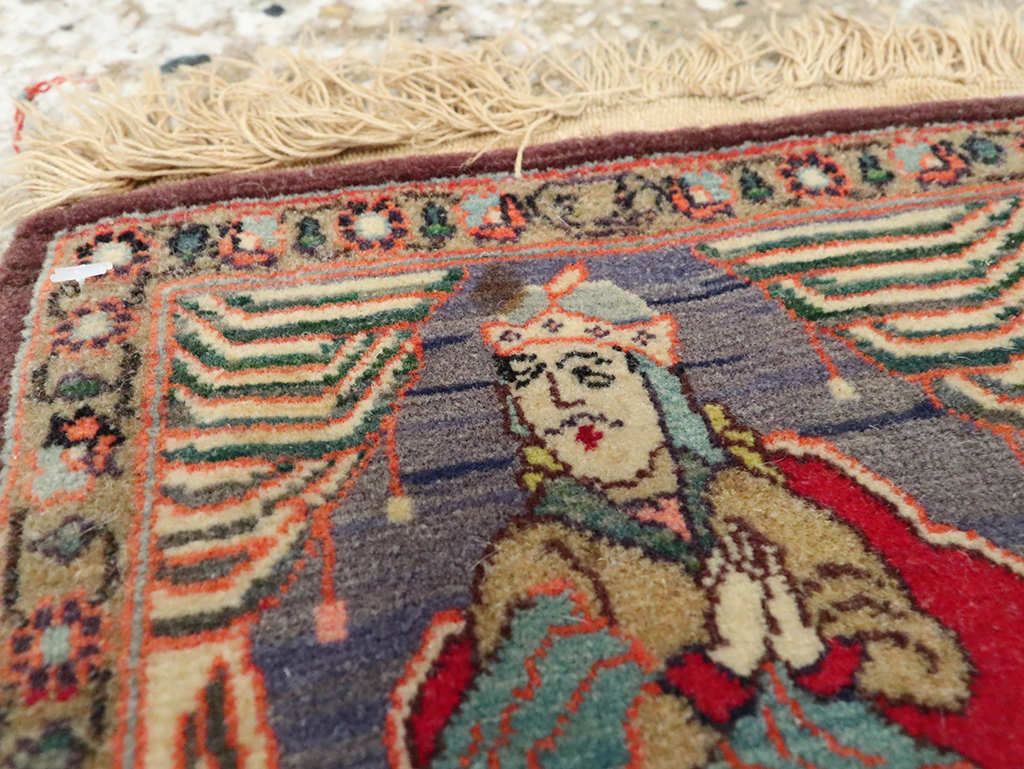 Vintage Persian Tabriz Pictorial Rug, No.25478 - Galerie Shabab