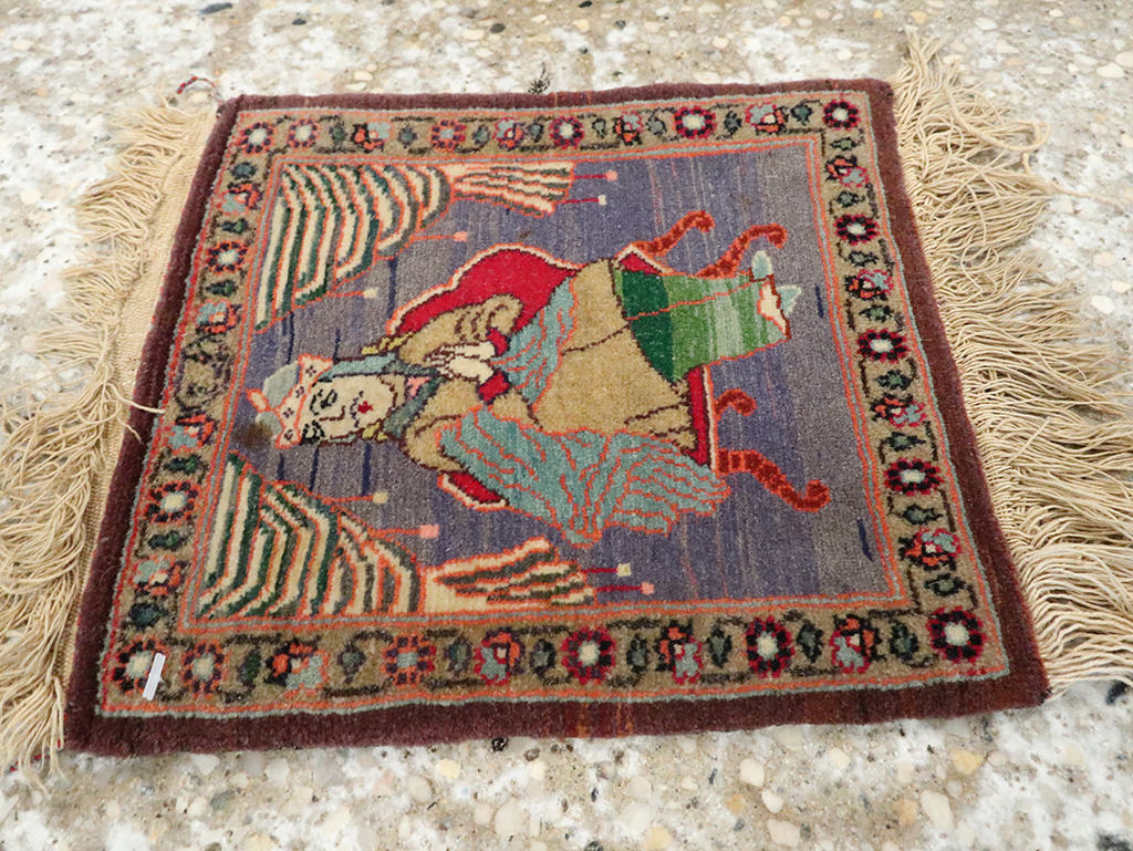 Vintage Persian Tabriz Pictorial Rug, No.25478 - Galerie Shabab