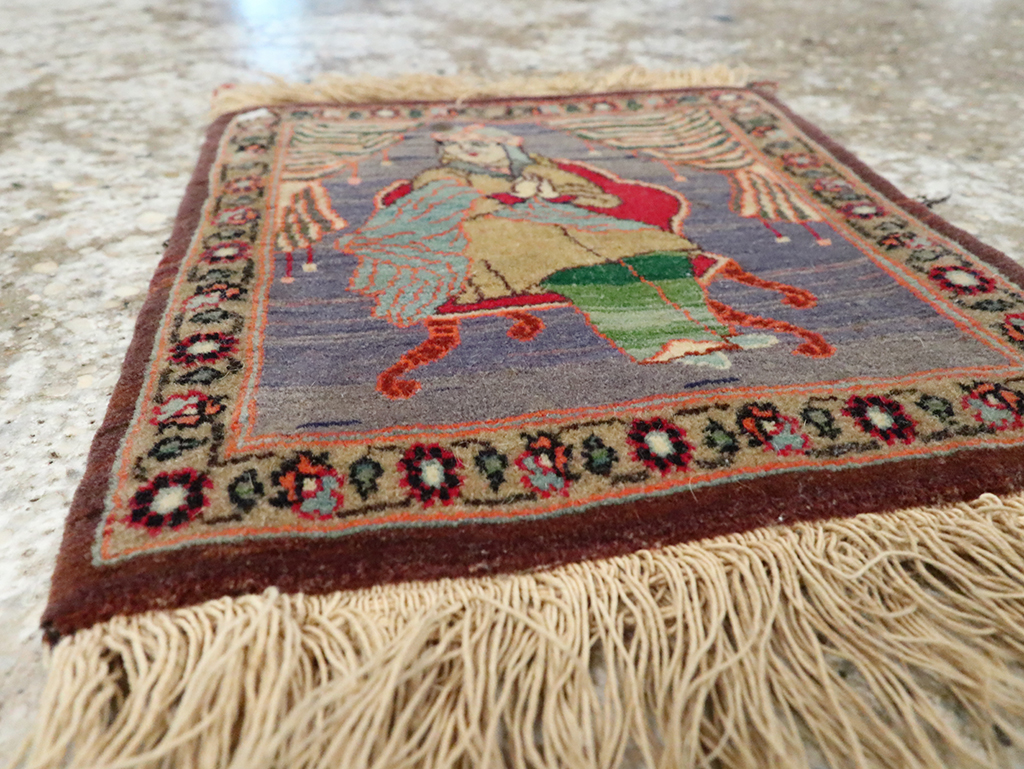 Vintage Persian Tabriz Pictorial Rug, No.25478 - Galerie Shabab